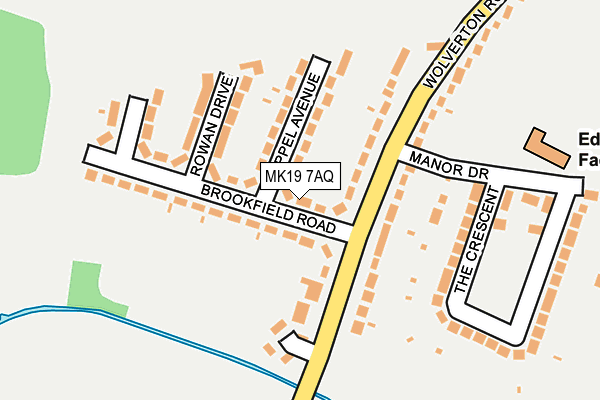 MK19 7AQ map - OS OpenMap – Local (Ordnance Survey)