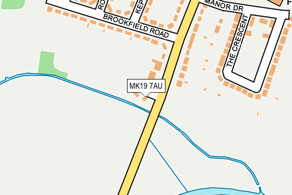 MK19 7AU map - OS OpenMap – Local (Ordnance Survey)