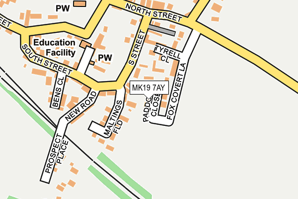 MK19 7AY map - OS OpenMap – Local (Ordnance Survey)