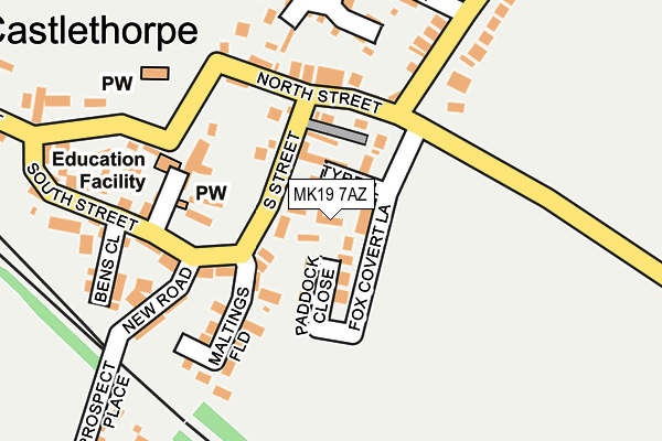MK19 7AZ map - OS OpenMap – Local (Ordnance Survey)