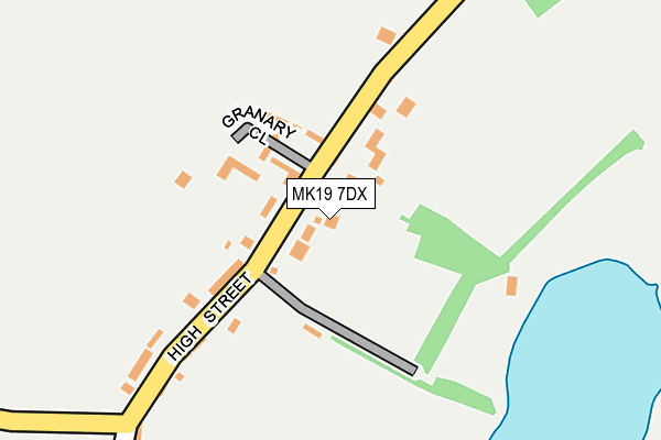 MK19 7DX map - OS OpenMap – Local (Ordnance Survey)