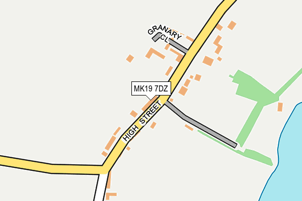 MK19 7DZ map - OS OpenMap – Local (Ordnance Survey)