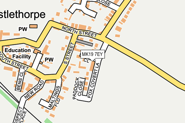 MK19 7EY map - OS OpenMap – Local (Ordnance Survey)