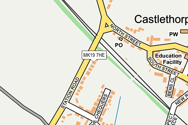 MK19 7HE map - OS OpenMap – Local (Ordnance Survey)