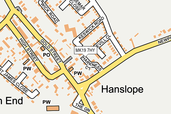 MK19 7HY map - OS OpenMap – Local (Ordnance Survey)