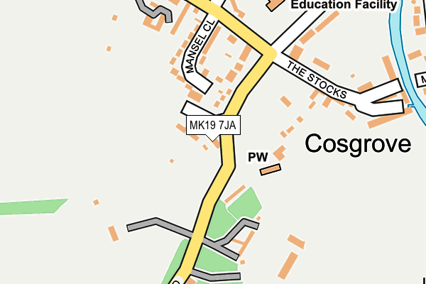 MK19 7JA map - OS OpenMap – Local (Ordnance Survey)