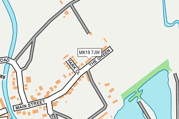 MK19 7JW map - OS OpenMap – Local (Ordnance Survey)