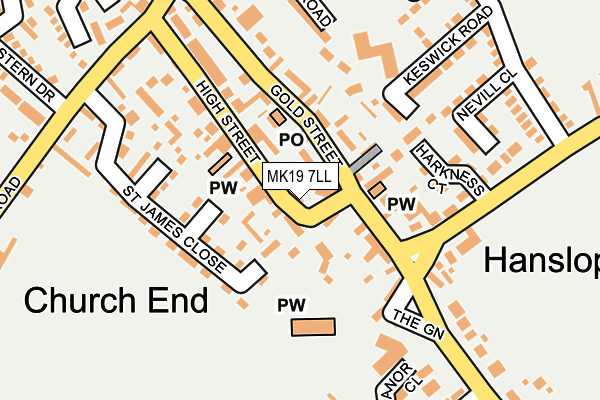 MK19 7LL map - OS OpenMap – Local (Ordnance Survey)