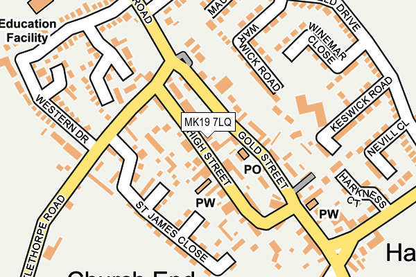 MK19 7LQ map - OS OpenMap – Local (Ordnance Survey)