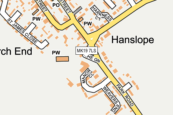 MK19 7LS map - OS OpenMap – Local (Ordnance Survey)