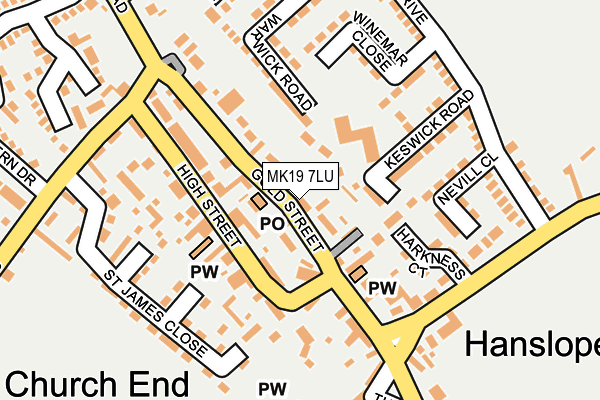 MK19 7LU map - OS OpenMap – Local (Ordnance Survey)