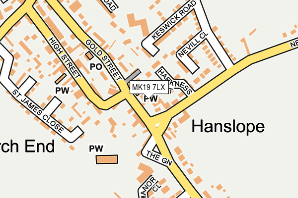 MK19 7LX map - OS OpenMap – Local (Ordnance Survey)