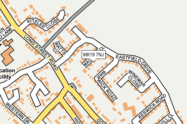 MK19 7NJ map - OS OpenMap – Local (Ordnance Survey)