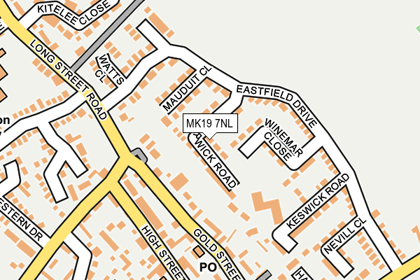 MK19 7NL map - OS OpenMap – Local (Ordnance Survey)