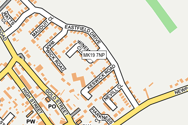 MK19 7NP map - OS OpenMap – Local (Ordnance Survey)