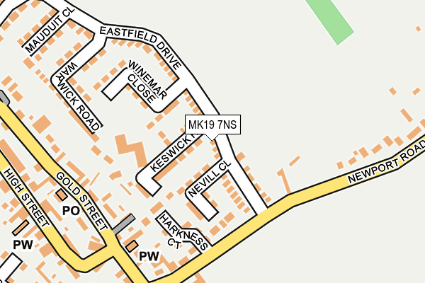 MK19 7NS map - OS OpenMap – Local (Ordnance Survey)