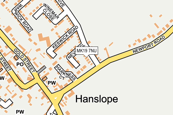 MK19 7NU map - OS OpenMap – Local (Ordnance Survey)