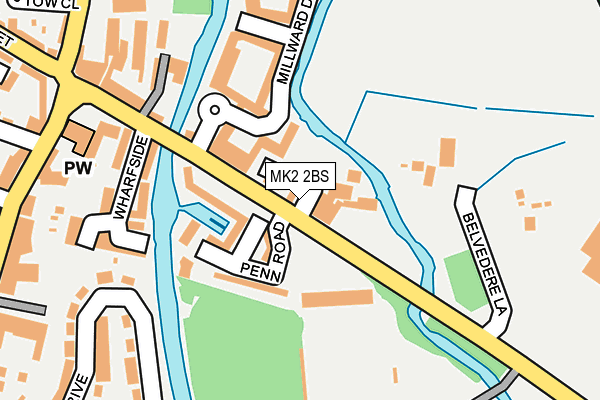 MK2 2BS map - OS OpenMap – Local (Ordnance Survey)