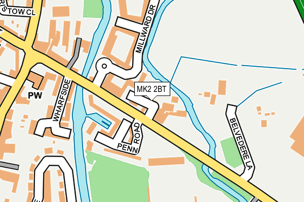 MK2 2BT map - OS OpenMap – Local (Ordnance Survey)