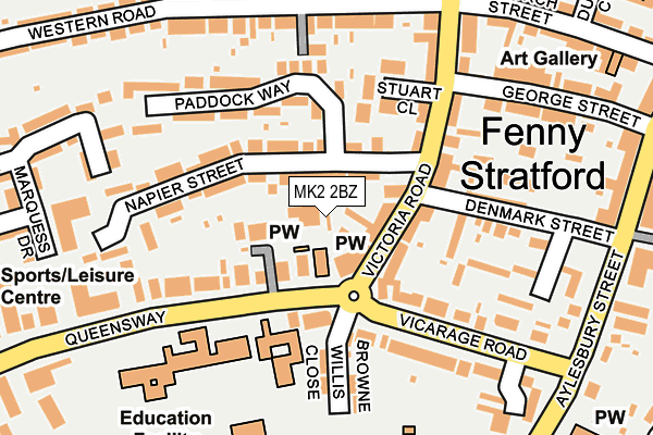 MK2 2BZ map - OS OpenMap – Local (Ordnance Survey)