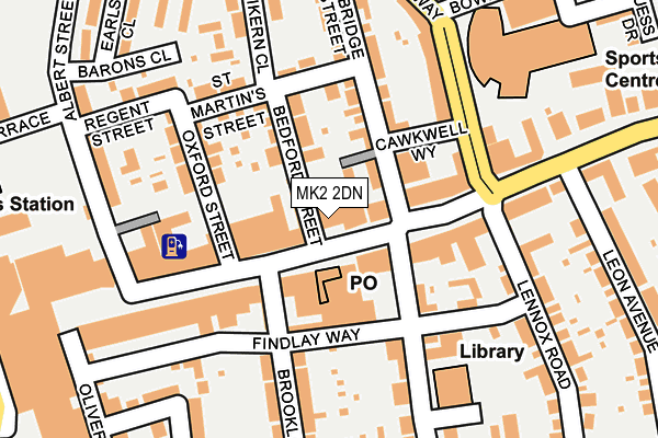 MK2 2DN map - OS OpenMap – Local (Ordnance Survey)