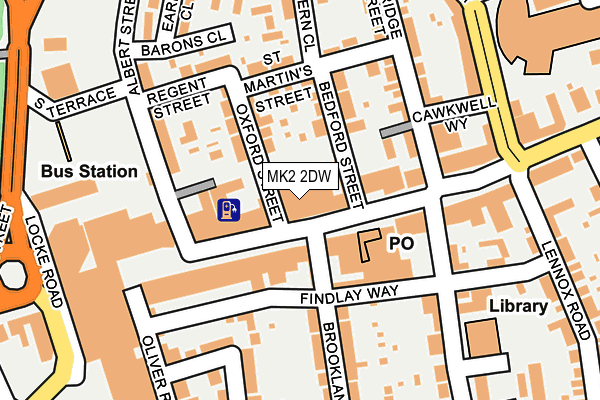 MK2 2DW map - OS OpenMap – Local (Ordnance Survey)