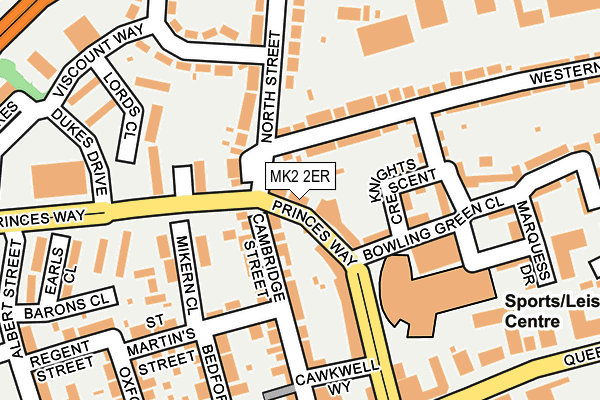 MK2 2ER map - OS OpenMap – Local (Ordnance Survey)