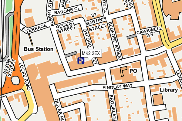MK2 2EX map - OS OpenMap – Local (Ordnance Survey)