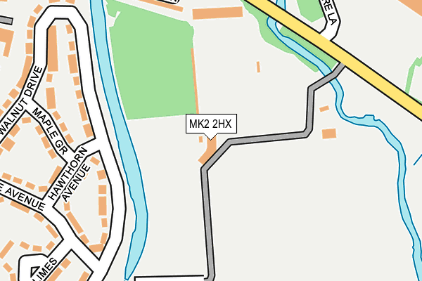 MK2 2HX map - OS OpenMap – Local (Ordnance Survey)