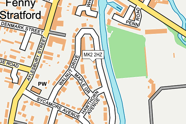 MK2 2HZ map - OS OpenMap – Local (Ordnance Survey)