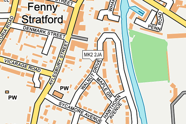 MK2 2JA map - OS OpenMap – Local (Ordnance Survey)