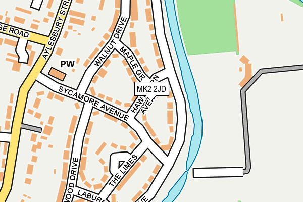 MK2 2JD map - OS OpenMap – Local (Ordnance Survey)