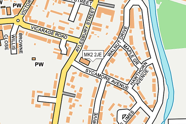 MK2 2JE map - OS OpenMap – Local (Ordnance Survey)