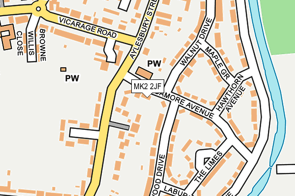 MK2 2JF map - OS OpenMap – Local (Ordnance Survey)