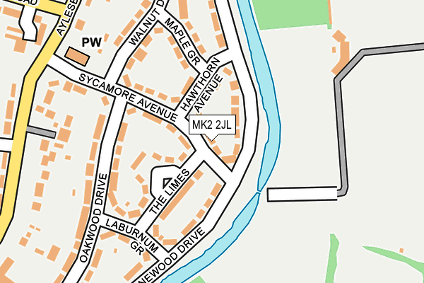 MK2 2JL map - OS OpenMap – Local (Ordnance Survey)