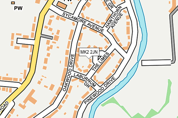 MK2 2JN map - OS OpenMap – Local (Ordnance Survey)
