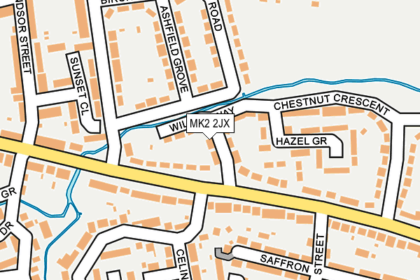 MK2 2JX map - OS OpenMap – Local (Ordnance Survey)