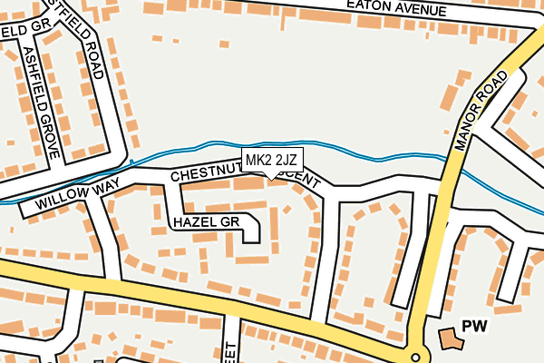 MK2 2JZ map - OS OpenMap – Local (Ordnance Survey)