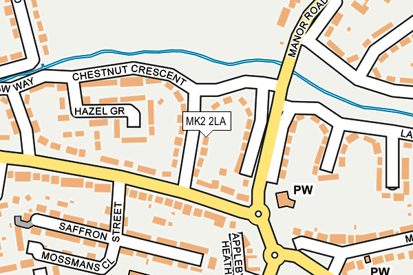 MK2 2LA map - OS OpenMap – Local (Ordnance Survey)