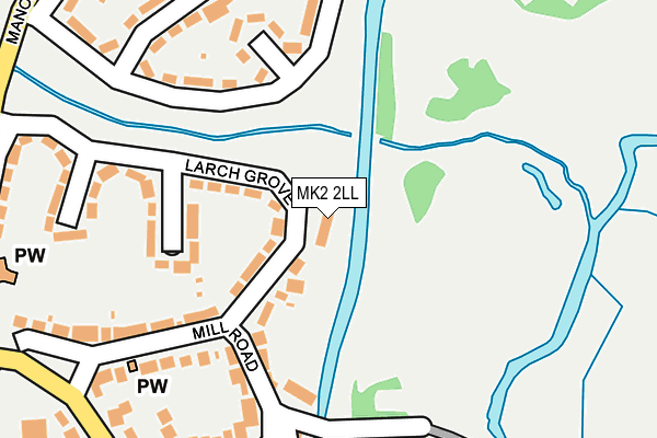 MK2 2LL map - OS OpenMap – Local (Ordnance Survey)