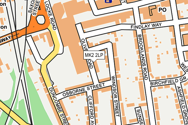 MK2 2LP map - OS OpenMap – Local (Ordnance Survey)