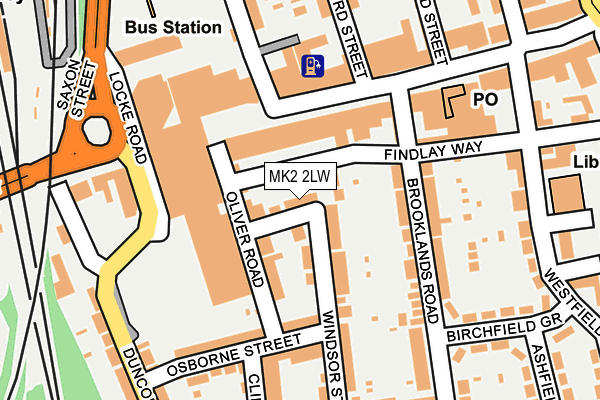 MK2 2LW map - OS OpenMap – Local (Ordnance Survey)