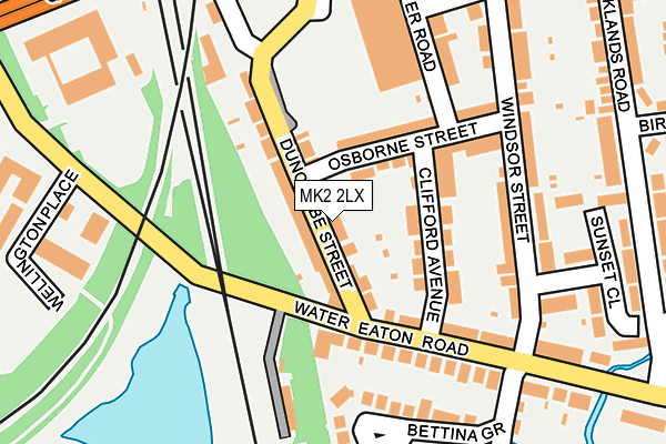 MK2 2LX map - OS OpenMap – Local (Ordnance Survey)