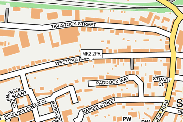MK2 2PR map - OS OpenMap – Local (Ordnance Survey)