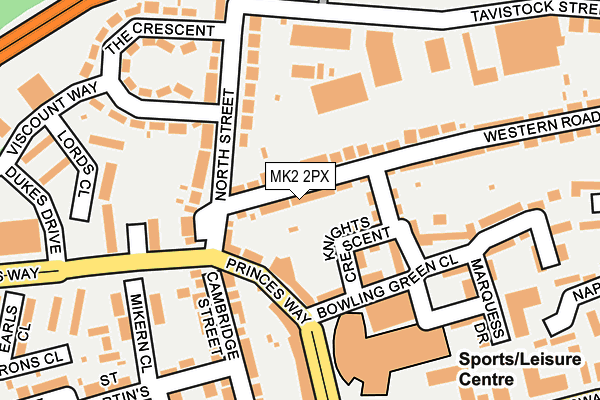 MK2 2PX map - OS OpenMap – Local (Ordnance Survey)