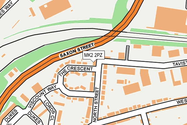 MK2 2PZ map - OS OpenMap – Local (Ordnance Survey)