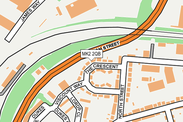 MK2 2QB map - OS OpenMap – Local (Ordnance Survey)
