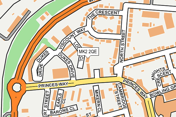 MK2 2QE map - OS OpenMap – Local (Ordnance Survey)