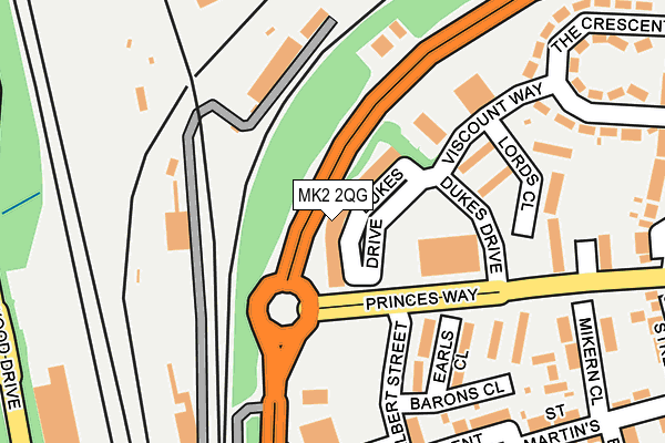 MK2 2QG map - OS OpenMap – Local (Ordnance Survey)