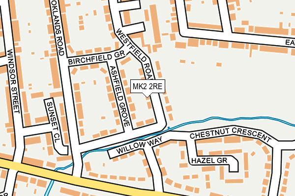 MK2 2RE map - OS OpenMap – Local (Ordnance Survey)